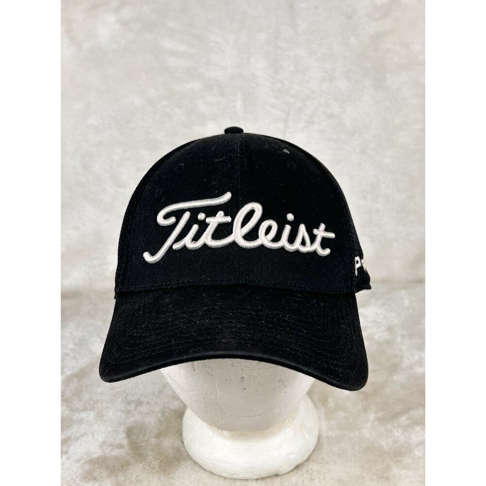 Titleist Hat Cap Fitted L /XL Black Mesh Back Pro V1 FJ Footjoy Golf Tour
